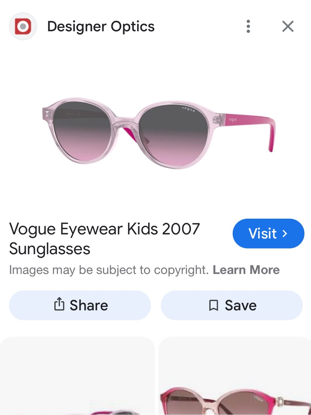 Vogue Kids Pink Gradient Round Sunglasses